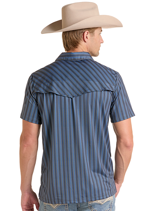Rock&Roll Stripe Print Western Polo