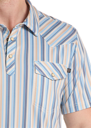 Rock&Roll Striped Core Western Polo - Beige
