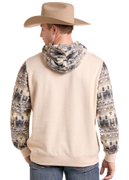 Rock&Roll Aztec-Blocked Printed Hoodie