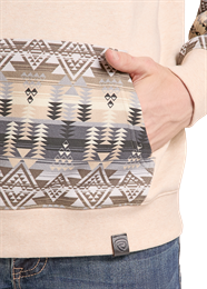 Rock&Roll Aztec-Blocked Printed Hoodie
