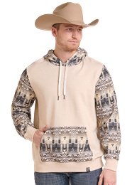 Rock&Roll Aztec-Blocked Printed Hoodie