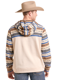 Rock&Roll Stripe-Blocked Printed Hoodie
