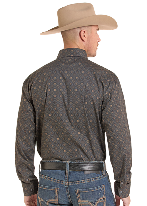 Rock & Roll Medallion Print LS Shirt