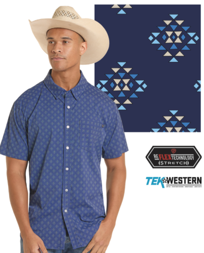 Rock&Roll TEK Core Geo Print - Blue