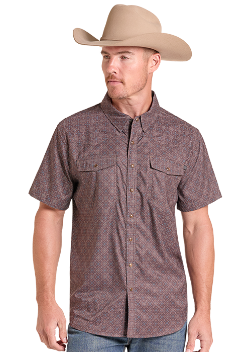 Rock&Roll Medallion Print Snap Shirt