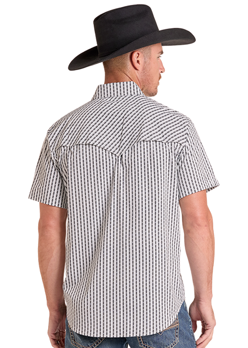 Rock&Roll Aztec Stripe Print SS Snap Shirt