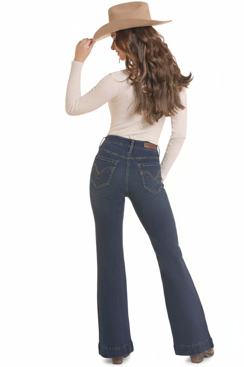 Women's Rock&Roll Denim Sculpted High Rise Trouser