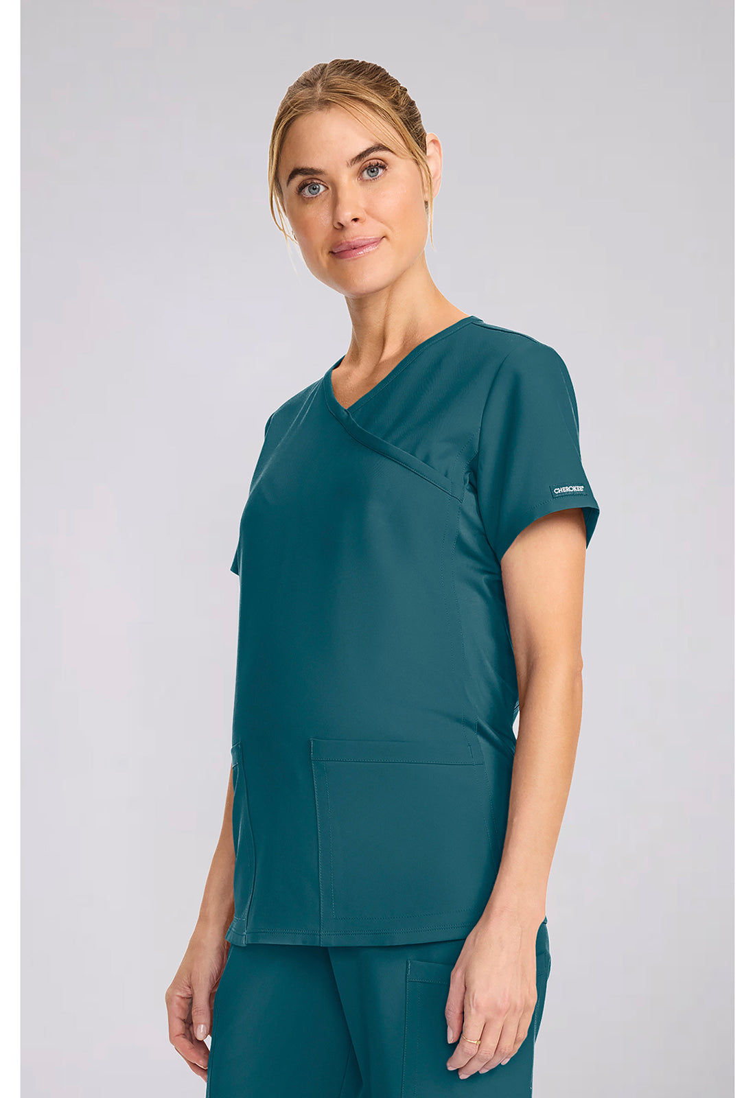 Cherokee Ultra Maternity Mock Wrap V-Neck Top