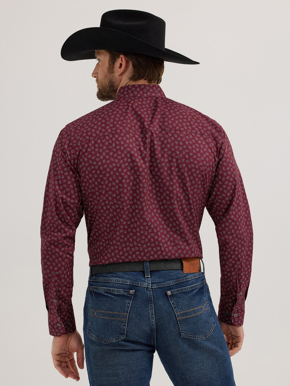 Wrangler Cody Johnson Maroon Print Shirt