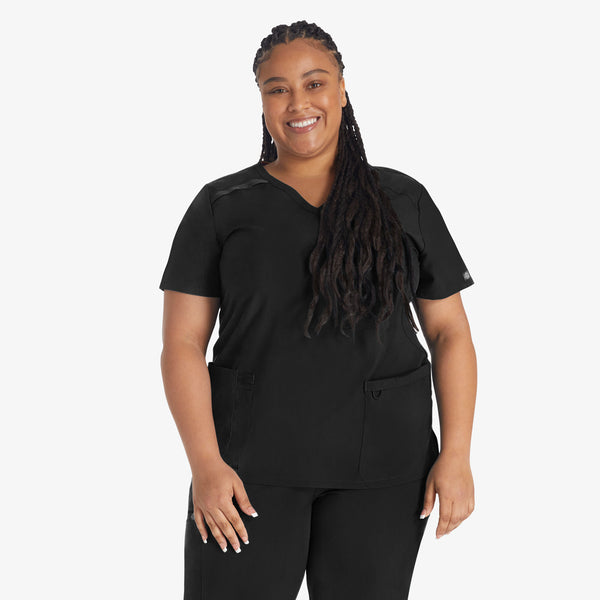 Women's EDS Essentials Mock Wrap Scrub Top - Plus