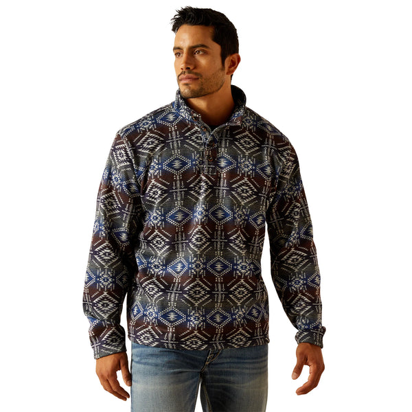 **FINAL SALE** Ariat Men's Wesley Jetty Gray Serape Print Pullover Sweatshirt