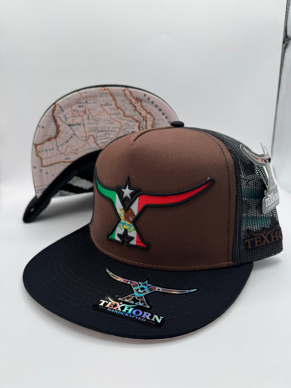 TEXHORN HAT - Brown And Black With Mexico Flag
