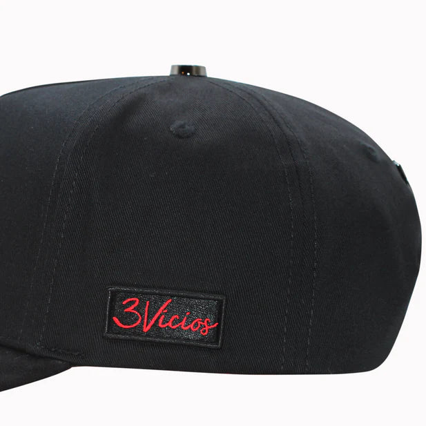 FERRETI HATS PREMIUM Los 3 Vicios Black on Black Baseball Cap For Men