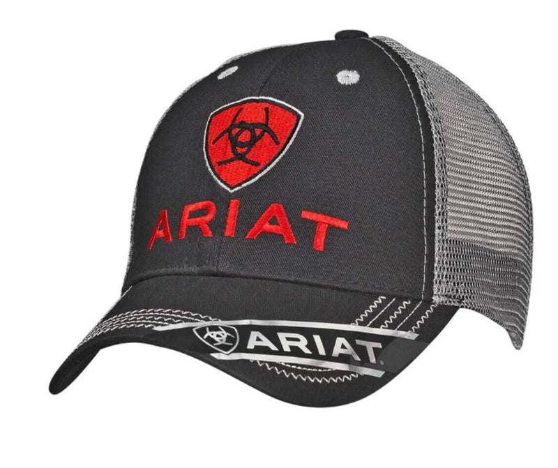 Ariat BLK/GRY/RED Ball Cap