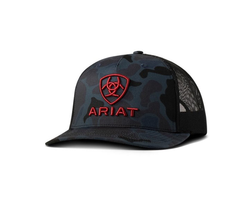 ARIAT CAMO 3D EMBROIDERED LOGO NAVY CAP