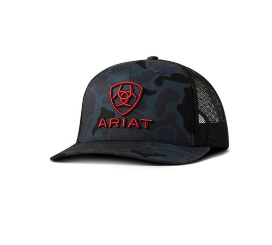 ARIAT CAMO 3D EMBROIDERED LOGO NAVY CAP