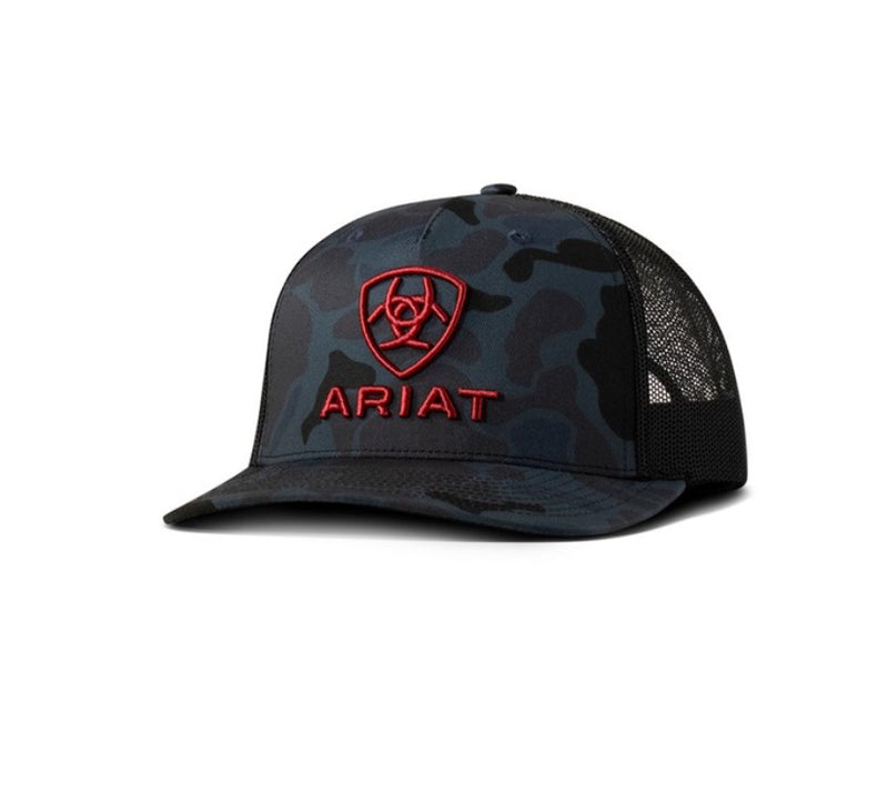 GORRA AZUL MARINO ARIAT CON LOGOTIPO CAMUFLAJE 3D BORDADO