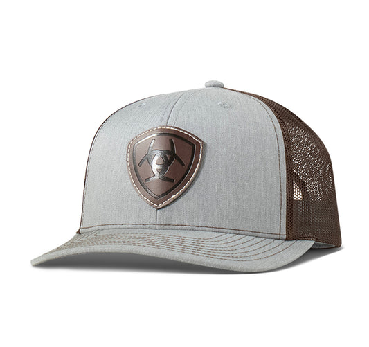 ARIAT FAUX LEATHER PATCH LIGHT GREY CAP