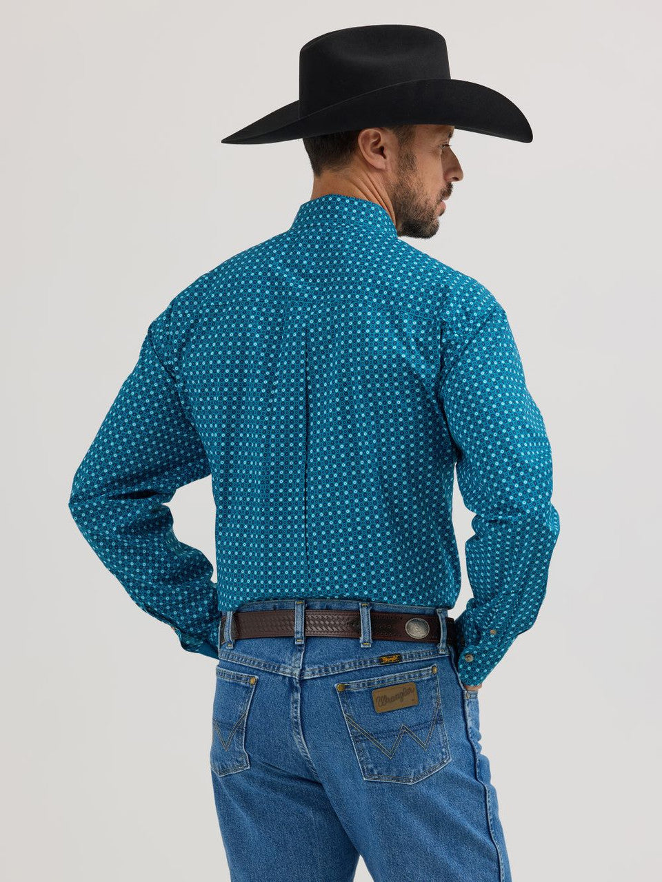Wrangler George Strait Teal Geo Print Big & Tall