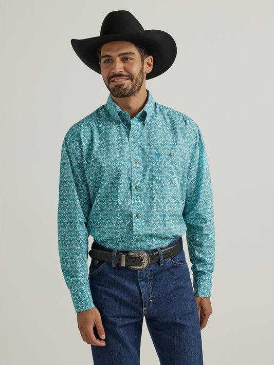 Wrangler George Strait Turquoise Print Shirt
