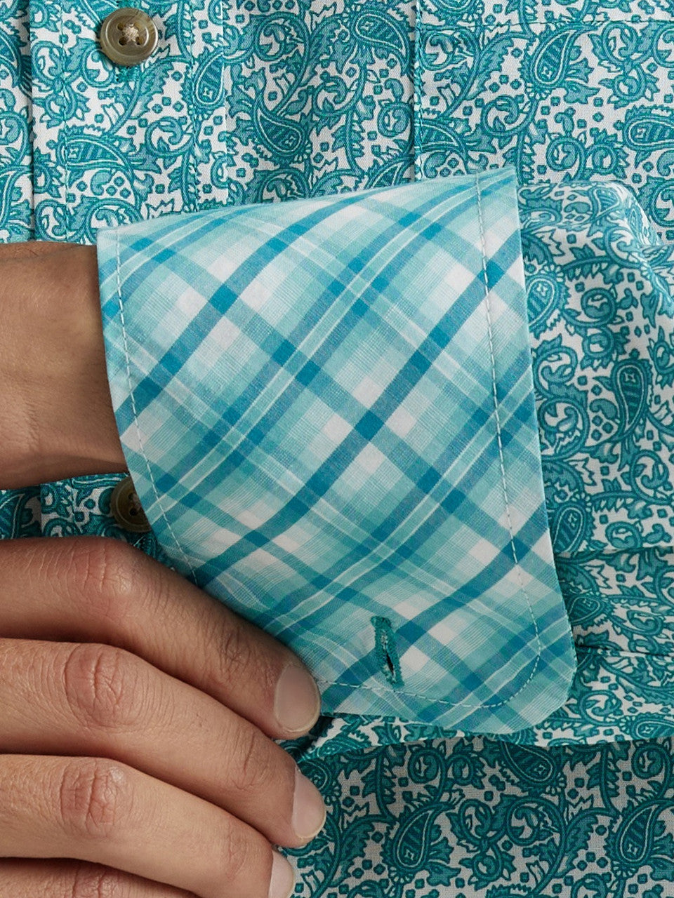 Wrangler George Strait Turquoise Print Shirt