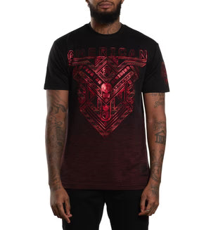 American Fighter Men's Garrison Tawny Port & Black Short Sleeve T-Shirt Tee