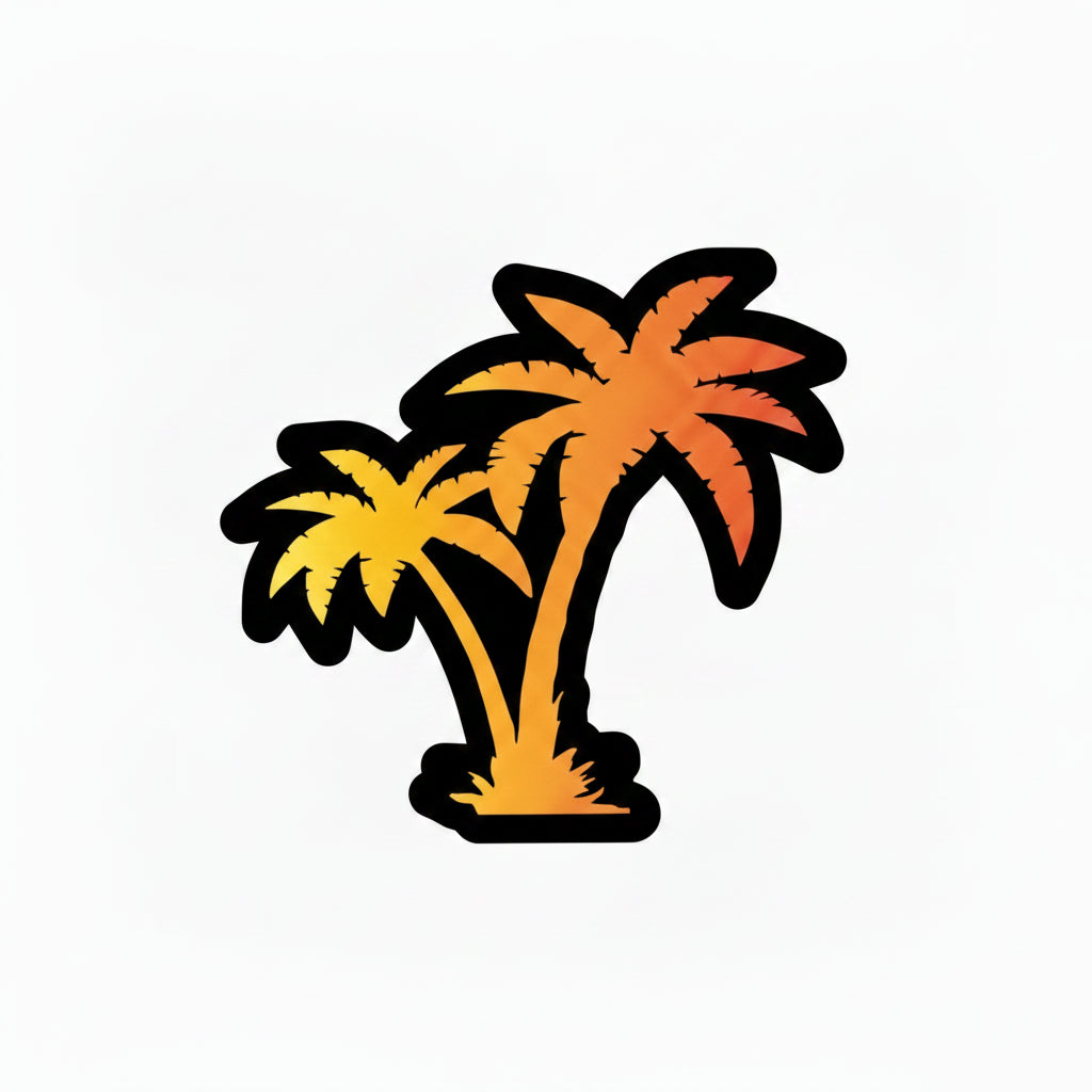 Gradient BLK Palm Tree Sticker