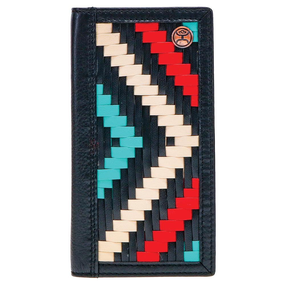 HOOEY "BLACK HAWK" RODEO HOOEY WALLET BLACK/RED AZTEC
