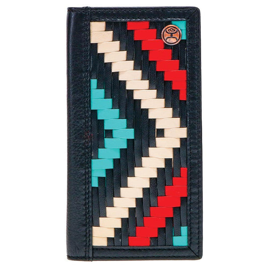 HOOEY "BLACK HAWK" RODEO HOOEY WALLET BLACK/RED AZTEC