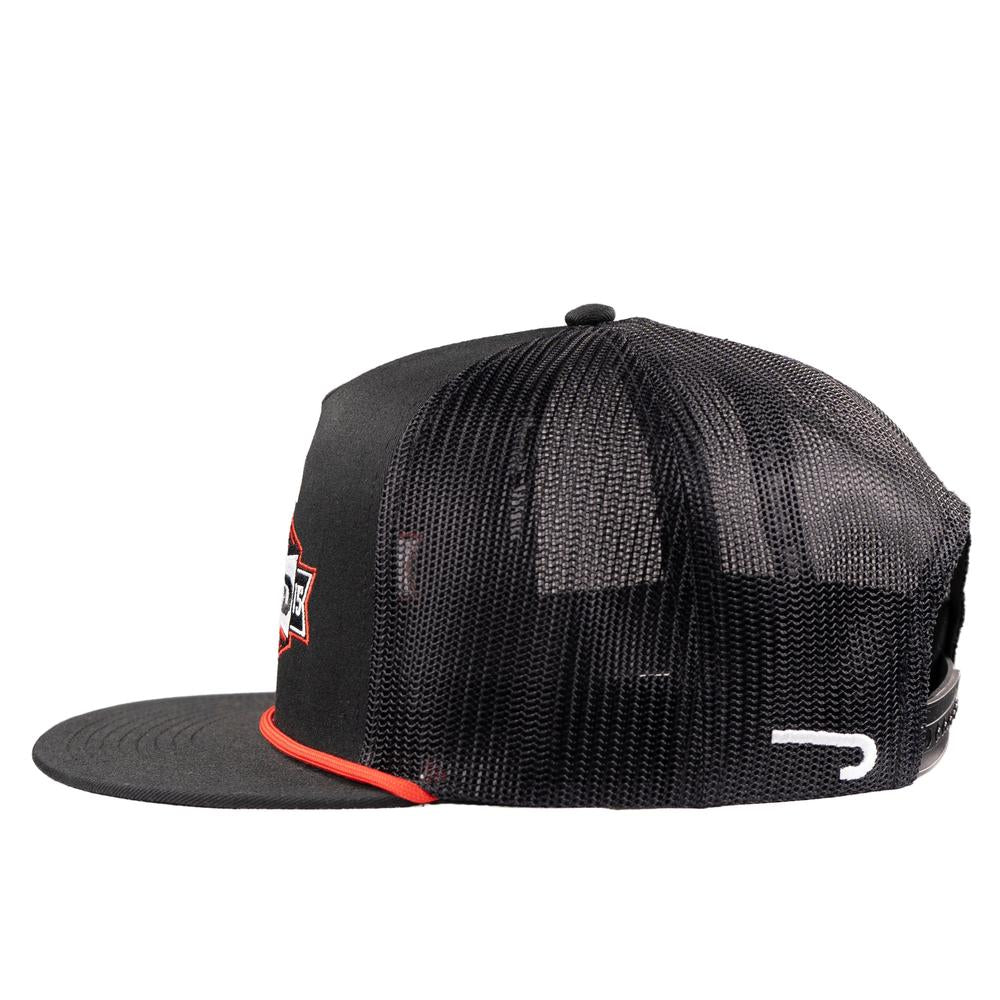 LAZY J RANCH BLACK DOMINO CLASSIC ROPE TRUCKER HAT
BLKBLK4-DMNO-RED