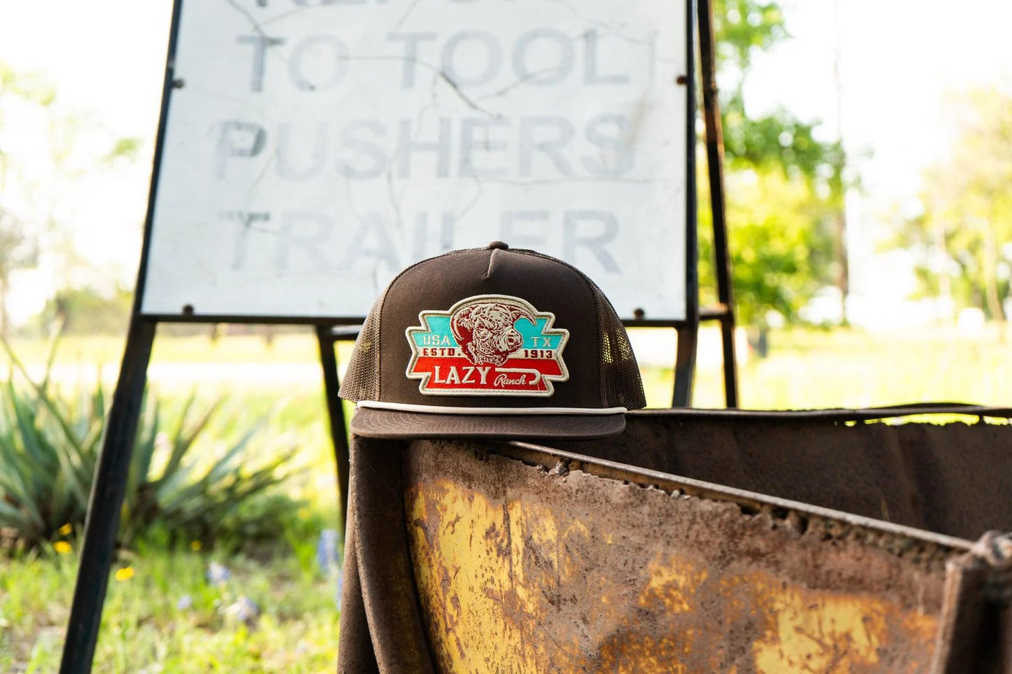 LAZY J RANCH BROWN EL RANCHO CLASSIC ROPE TRUCKER HAT