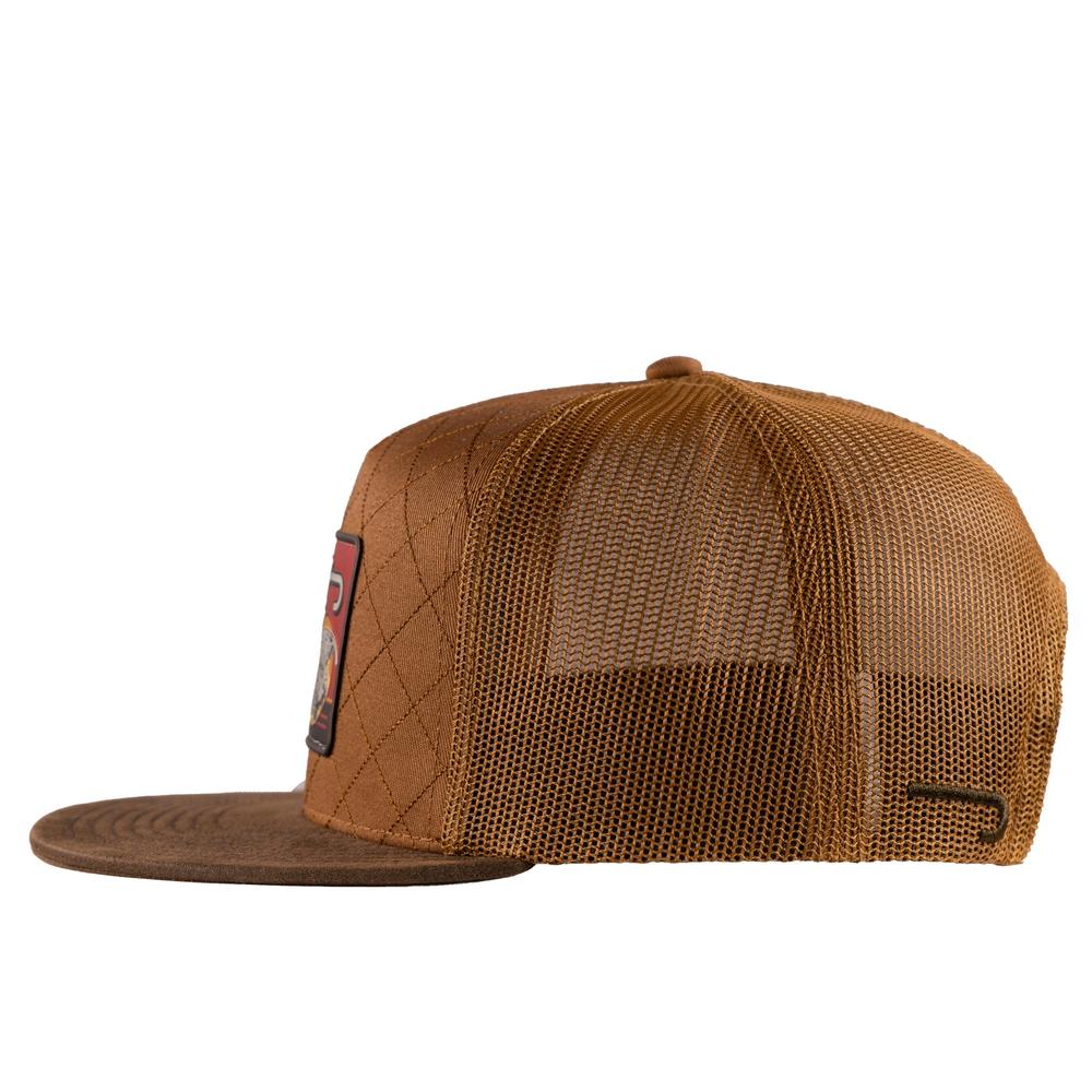 LAZY J RANCH COYOTE BROWN QUILTED HARD DAY CLASSIC FIVE PANEL TRUCKER HAT
BRWN4-HD-RED