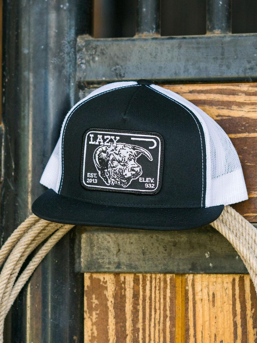 LAZY J RANCH BLACK & WHITE BLACK ELEVATION CLASSIC FIVE PANEL TRUCKER HAT
BLKWHT4ELEV