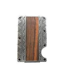 3D MENS SMART WALLET WOOD INLAY BROWN
