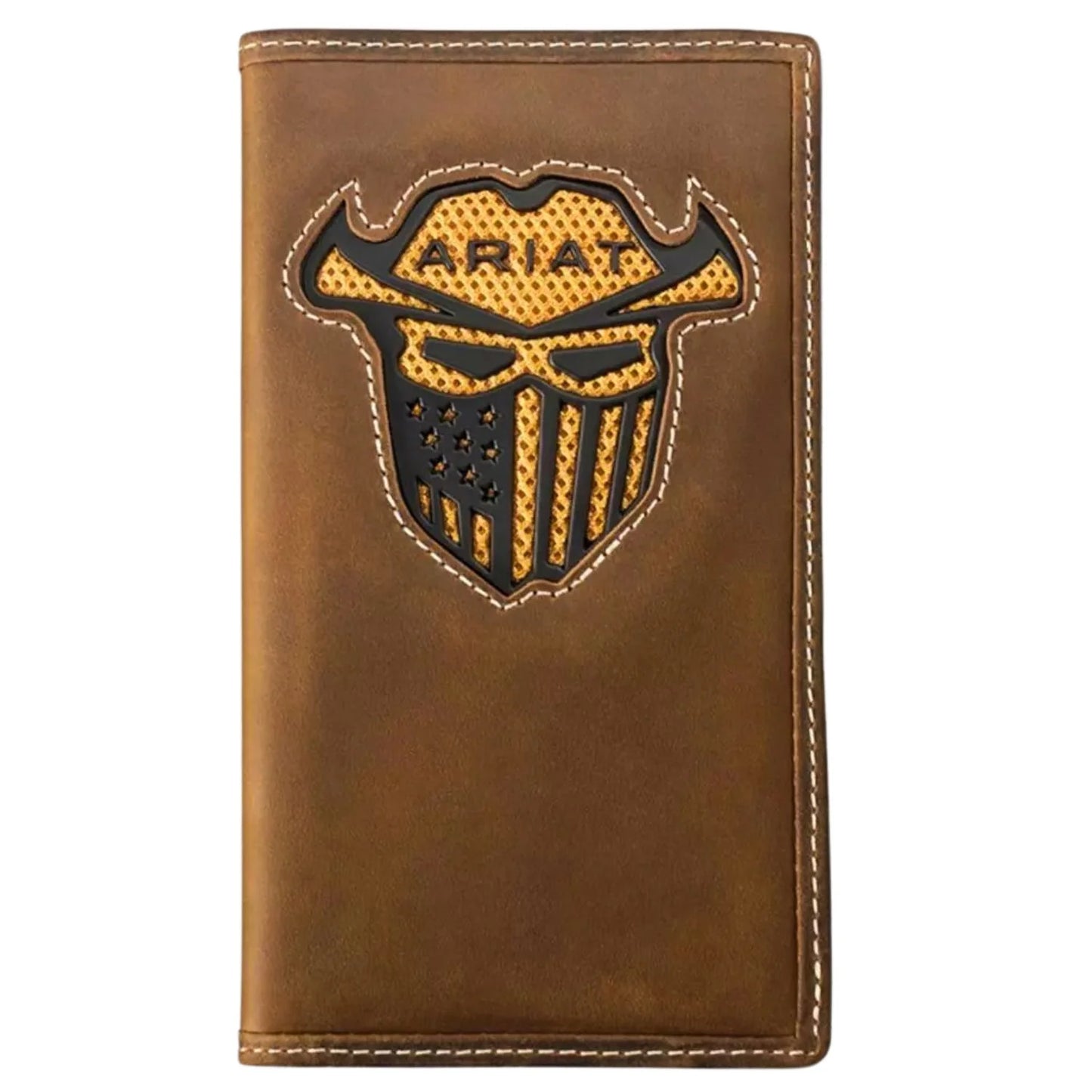 Ariat Western Mens Wallet Rodeo Leather Incognito VenTEK Cutout Brown