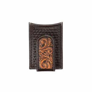 ARIAT BROWN LEATHER MONEY CLIP