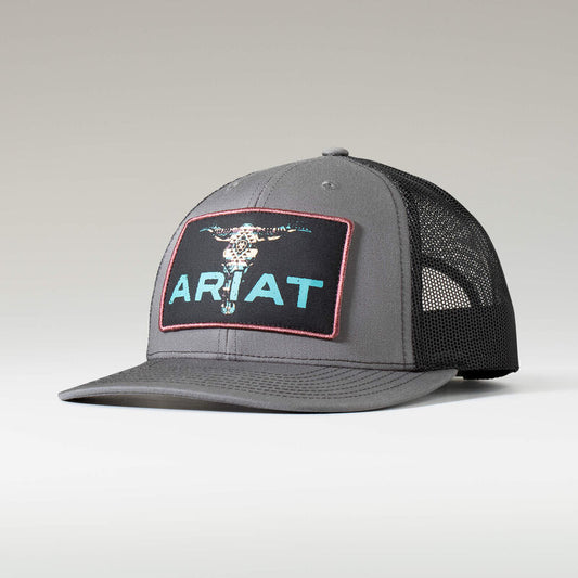 Ariat Bull Skull Patch Charcoal Cap
