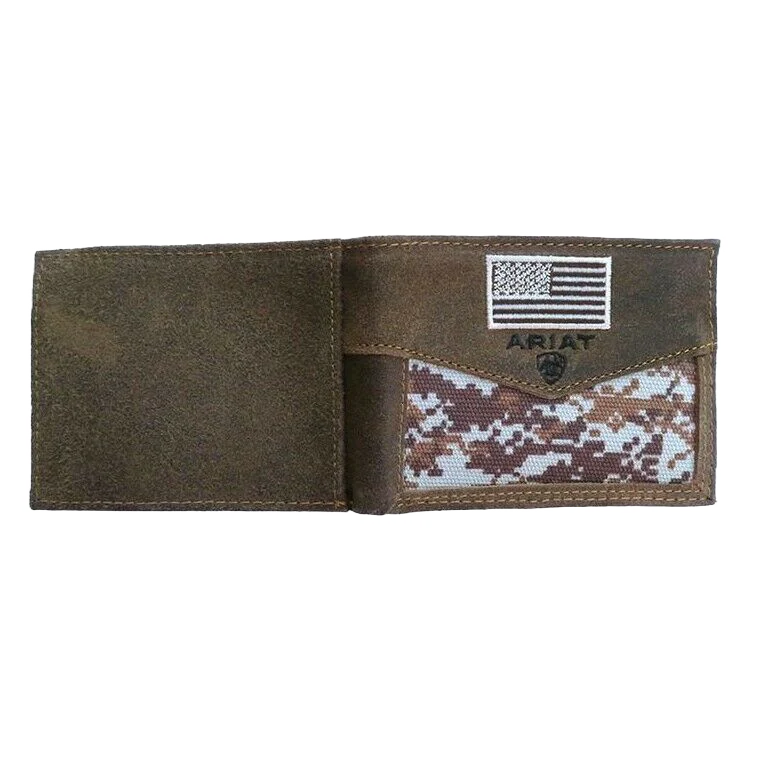 Ariat Digital Camo & Embroidered Flag Bi-fold Rodeo Wallet A3536844