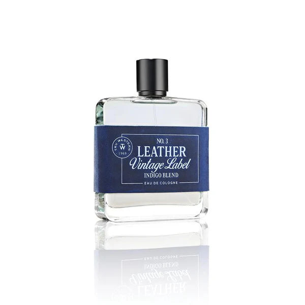 No. 3 Leather Vintage Label Indigo Blend Cologne
3.4 OZ / 100 ML