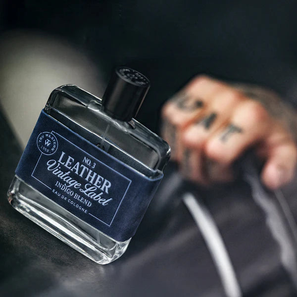 No. 3 Leather Vintage Label Indigo Blend Cologne
3.4 OZ / 100 ML
