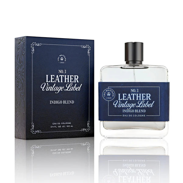 No. 3 Leather Vintage Label Indigo Blend Cologne
3.4 OZ / 100 ML