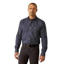 ARIAT  WF Orrell Navy LS SHRT