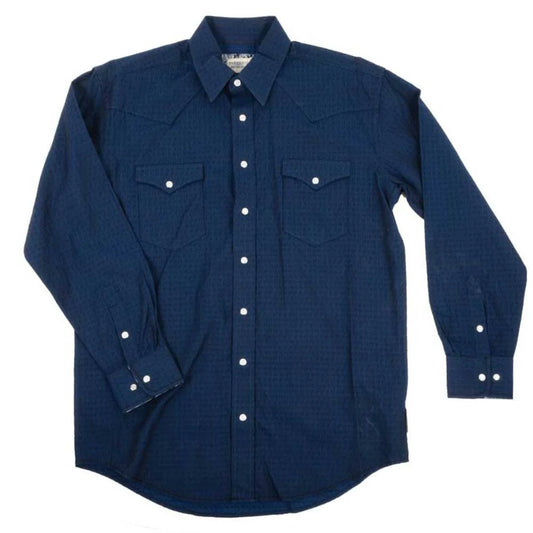 Panhandle Geo Print LS Snap - Navy