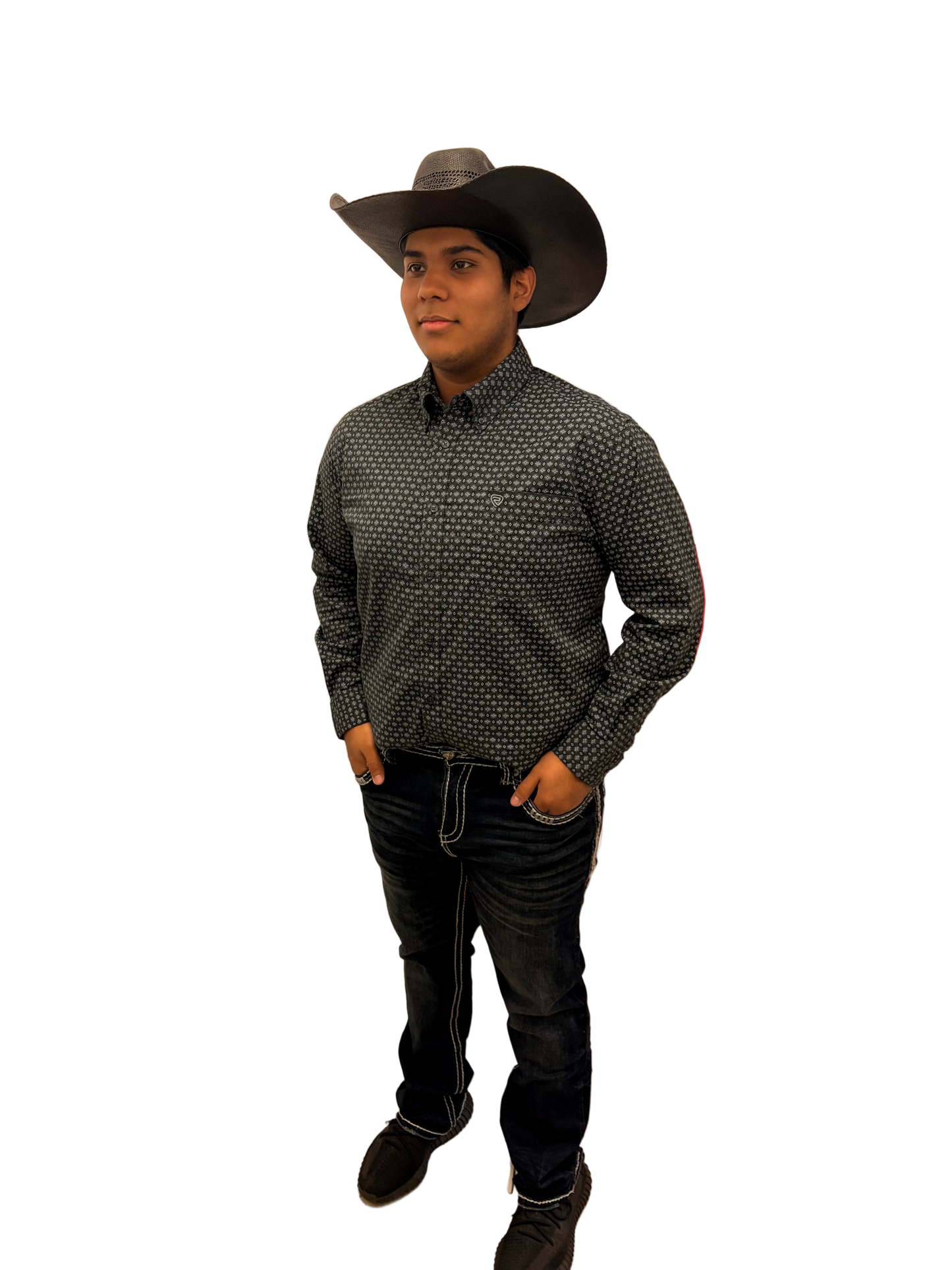 Rock&Roll Geo Printed Long Sleeve Button Down