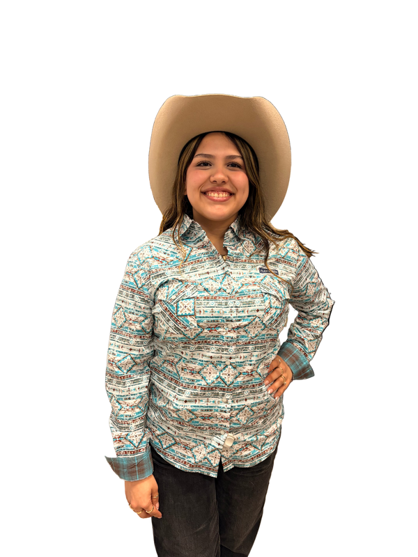 Ladies Pandhandle Long Sleeve Snap Western Shirt
