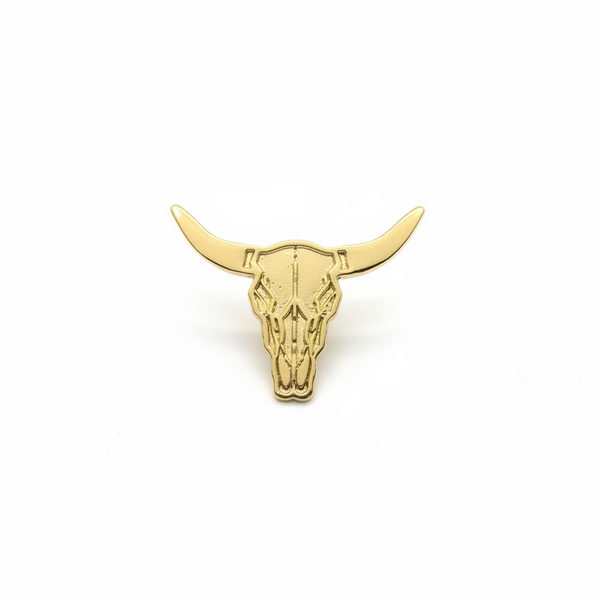 Cow Skull Hat Pin - Gold