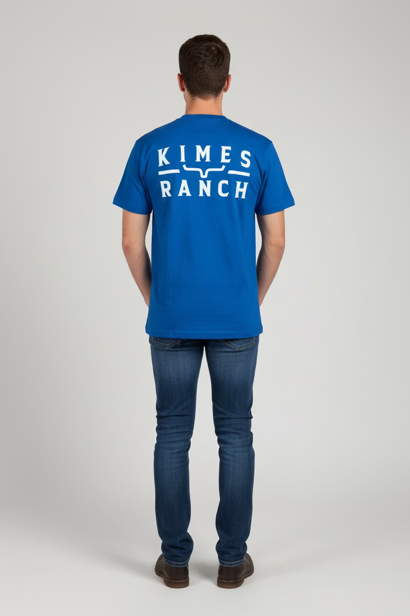 Kimes Ranch Back Branded Cool Blue T-Shirt