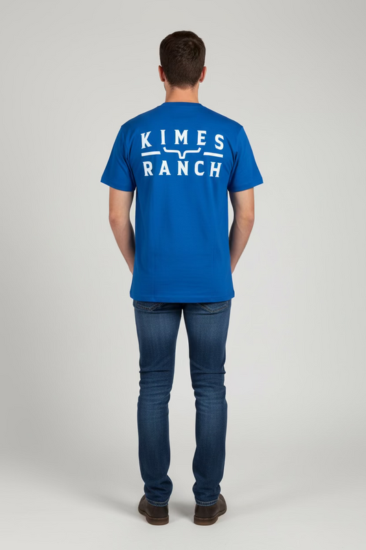 Kimes Ranch Back Branded Cool Blue T-Shirt