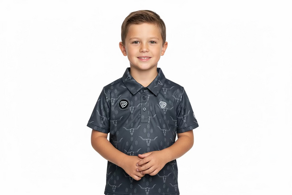 Rock&Roll Youth Steer Skull Print Polo