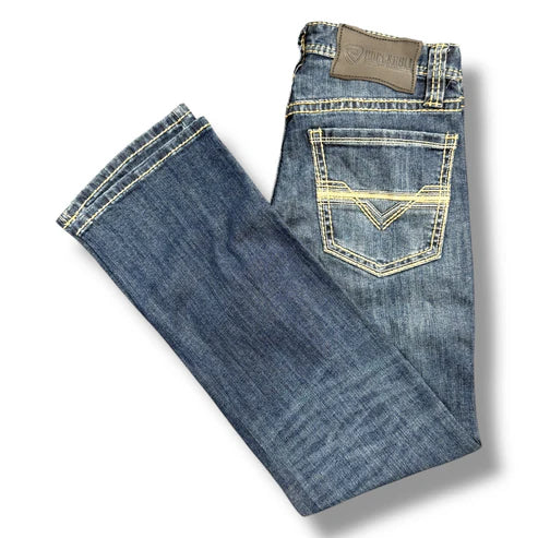 Rock&Roll EMB Slim Straight Denim